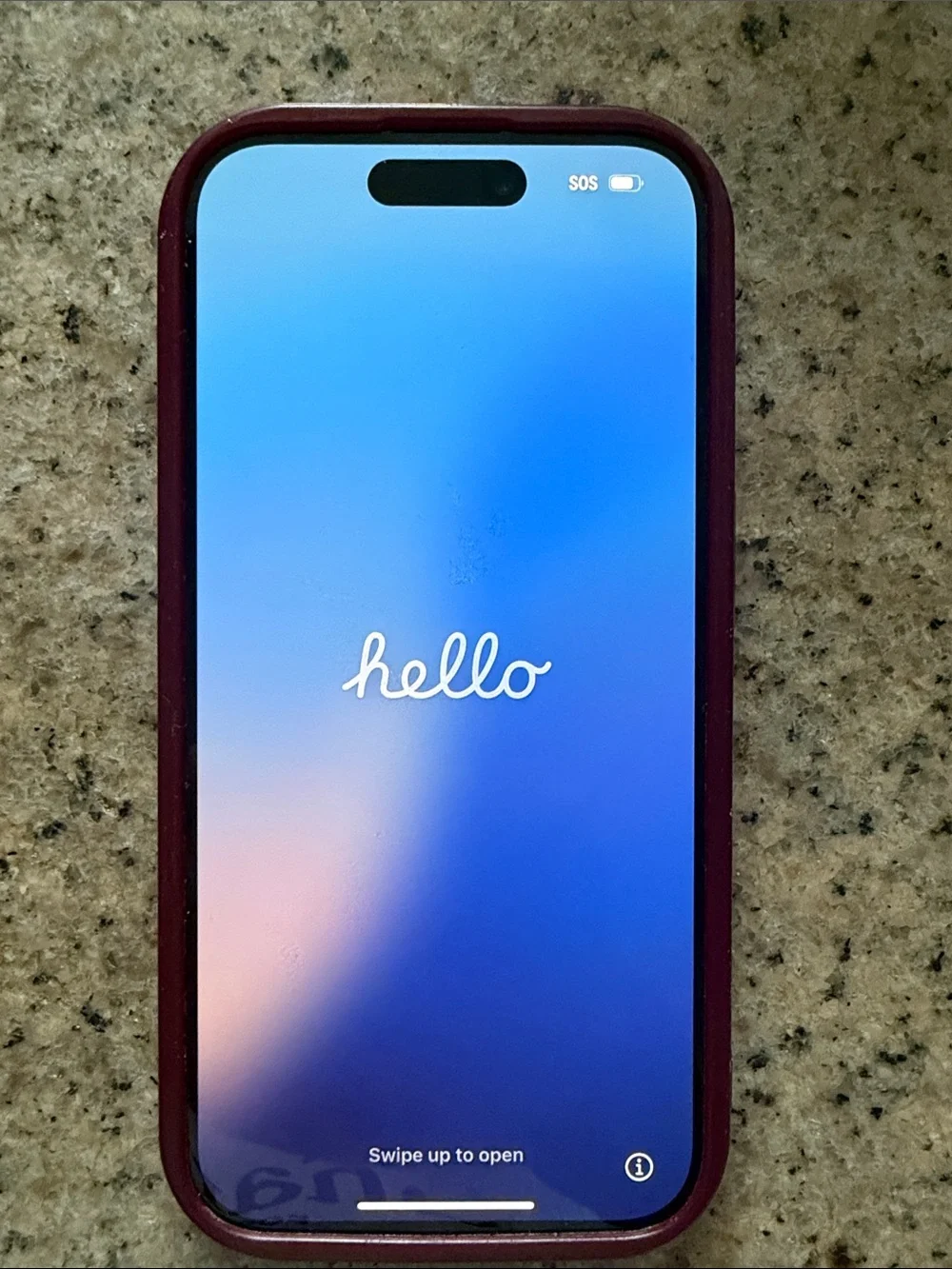 iPhone 15 Pro Phone Case with Red Lip Print Design - Burgundy Edge